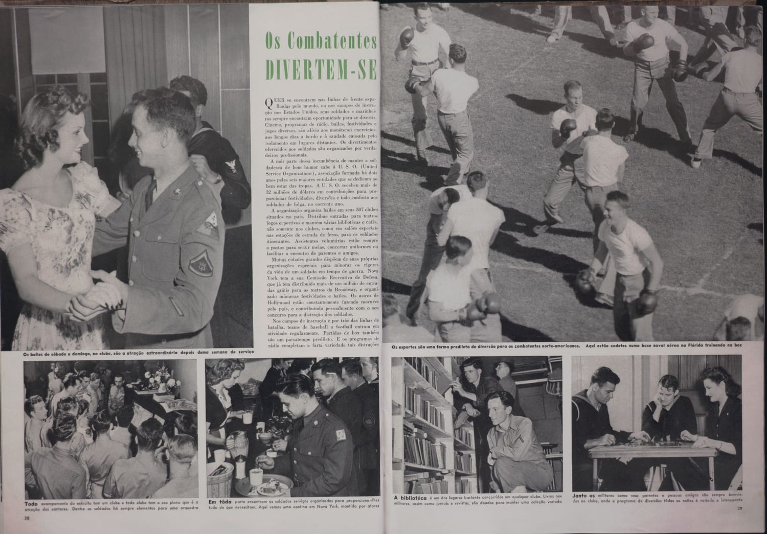 Fotografia de soldado e mulher em ambiente de clube social