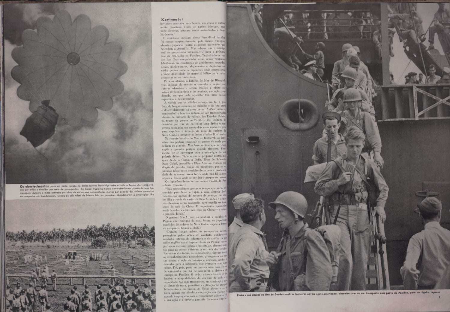Fotografia mostrando efeitos de bombardeio aéreo com grande coluna de fumaça