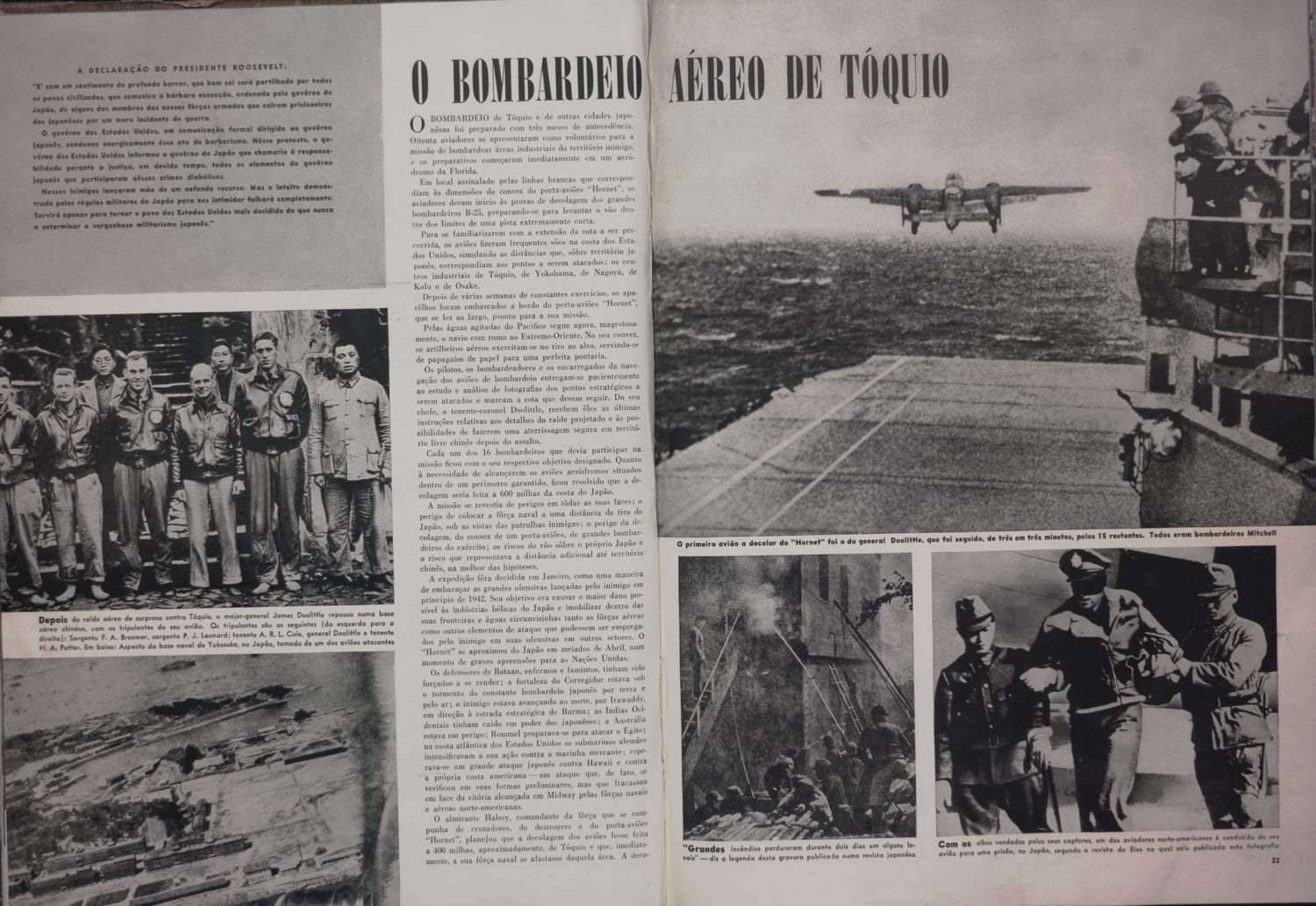 Fotografia de oficiais americanos envolvidos na operação de bombardeio aéreo.