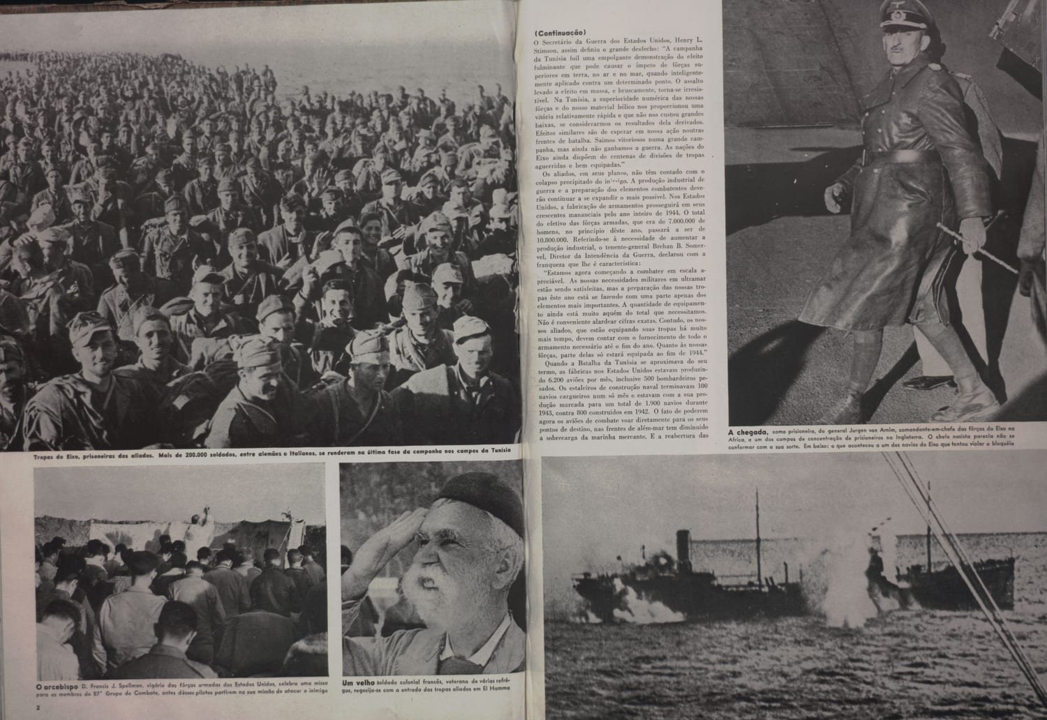 Concentração maciça de tropas americanas preparadas para combate na Tunísia durante a campanha militar de 1943.