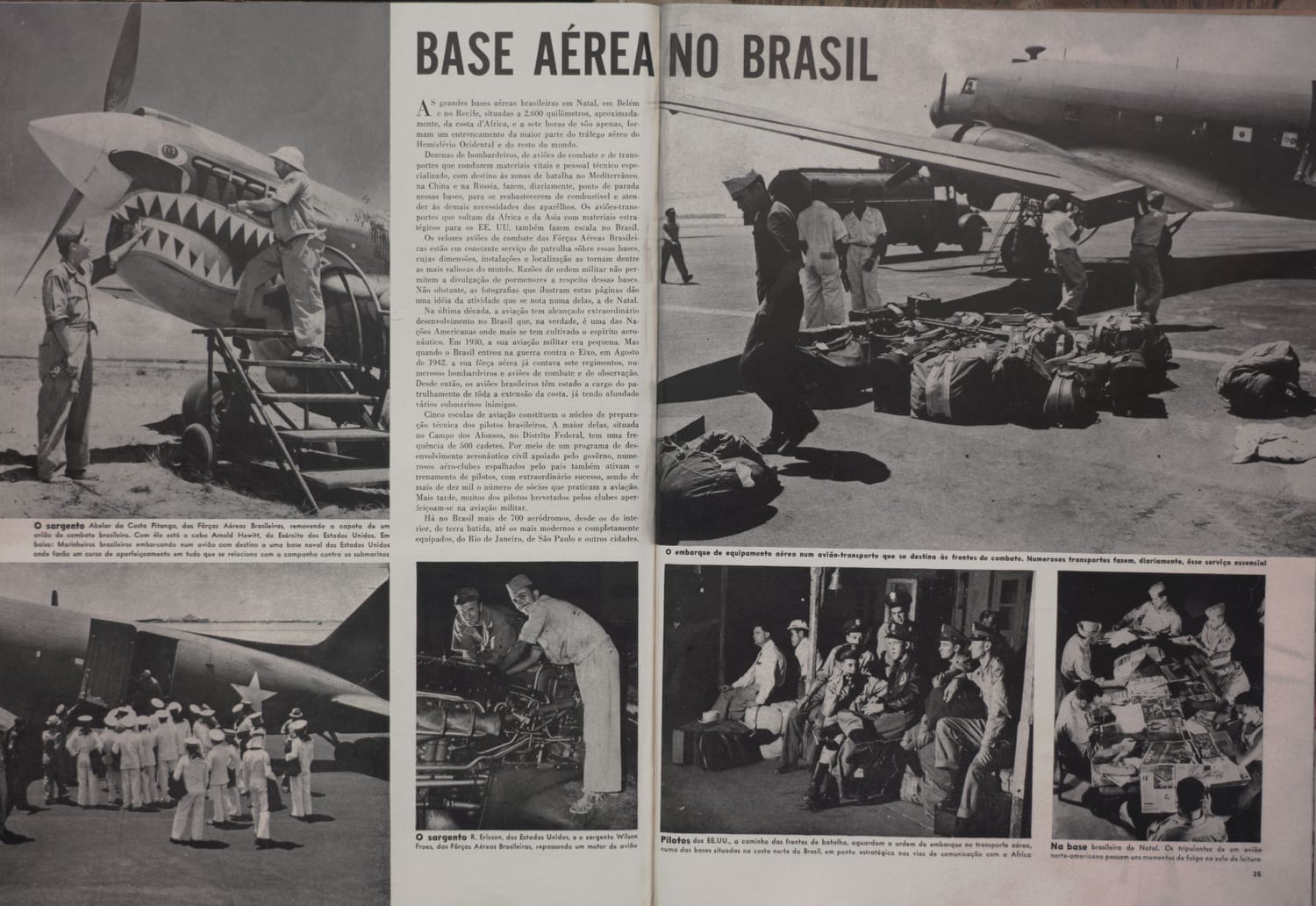 Avião de caça com pintura distintiva de tubarão, fotografado em base aérea brasileira.