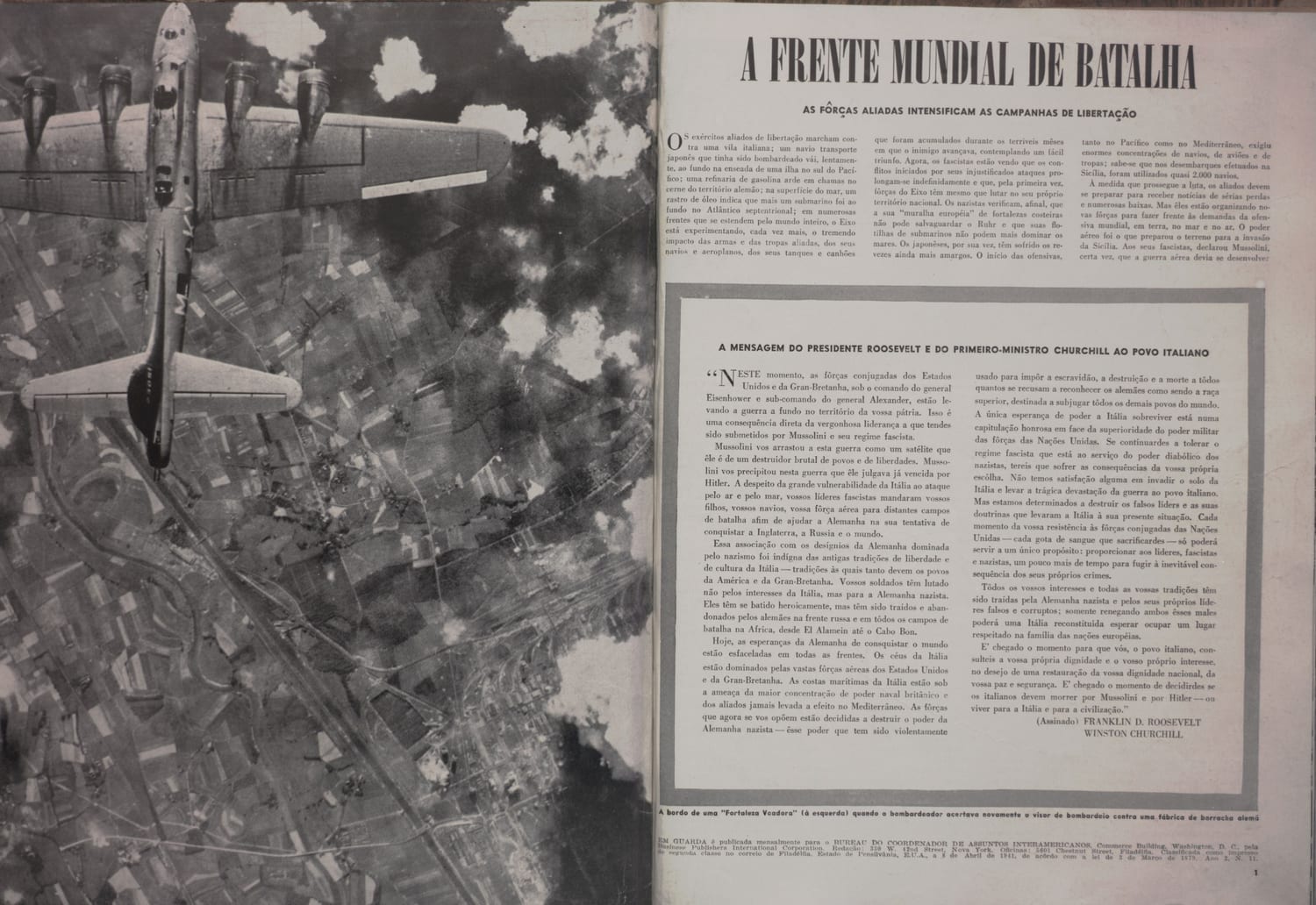 Fotografia de bombardeio aéreo aliado contra alvos militares inimigos durante a Segunda Guerra Mundial.