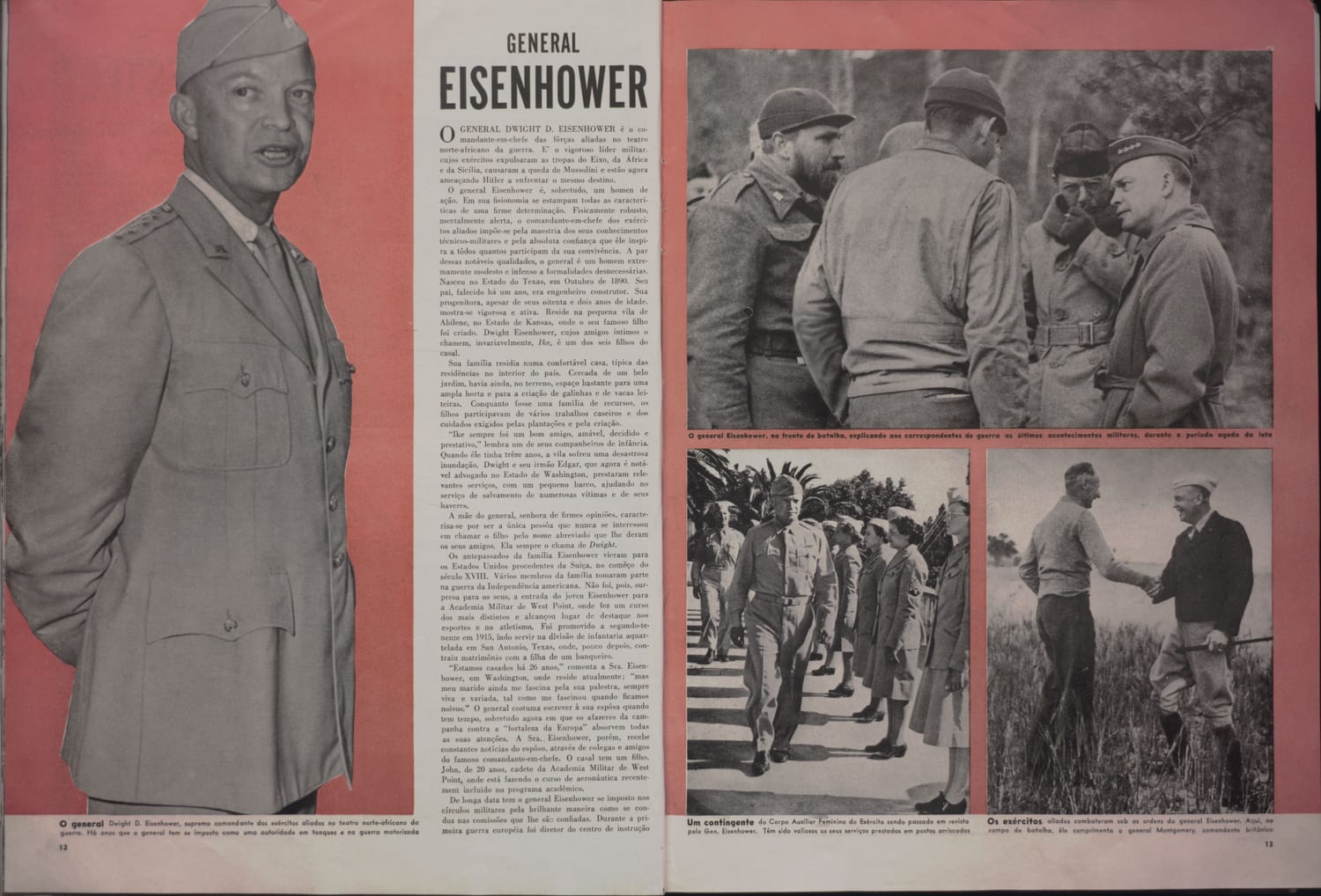Fotografia do General Dwight D. Eisenhower em uniforme militar de gala.