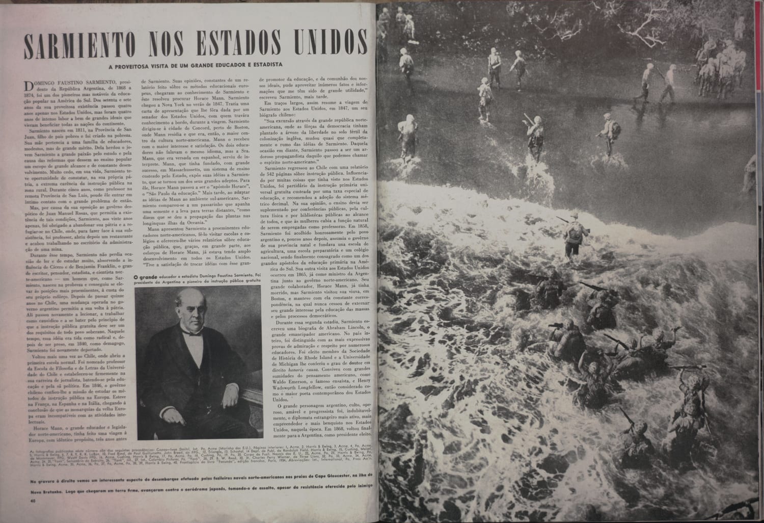 Fotografia do educador e estadista argentino Sarmiento em sua idade avançada.