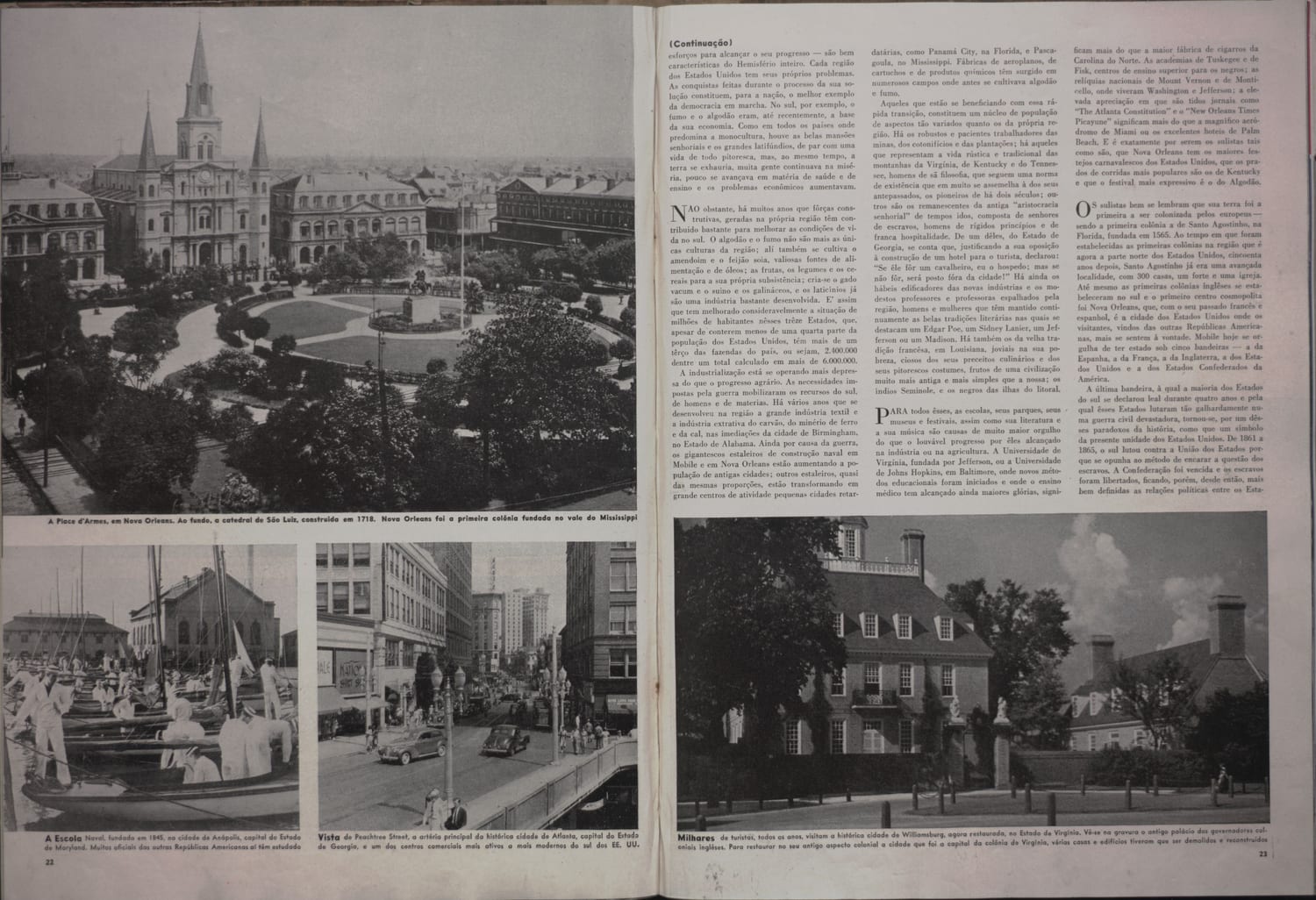 Fotografia da Praça d'Armes em Nova Orleans com a Catedral de São Luís como elemento central da paisagem urbana colonial