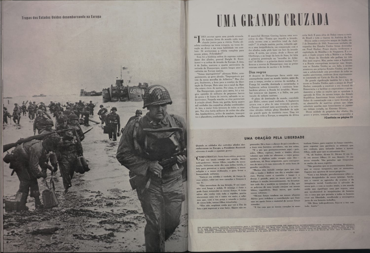 Em Guarda · texto livre - jornal brasileiro da Era Vargas durante WWII, provavelmente 1944-1945