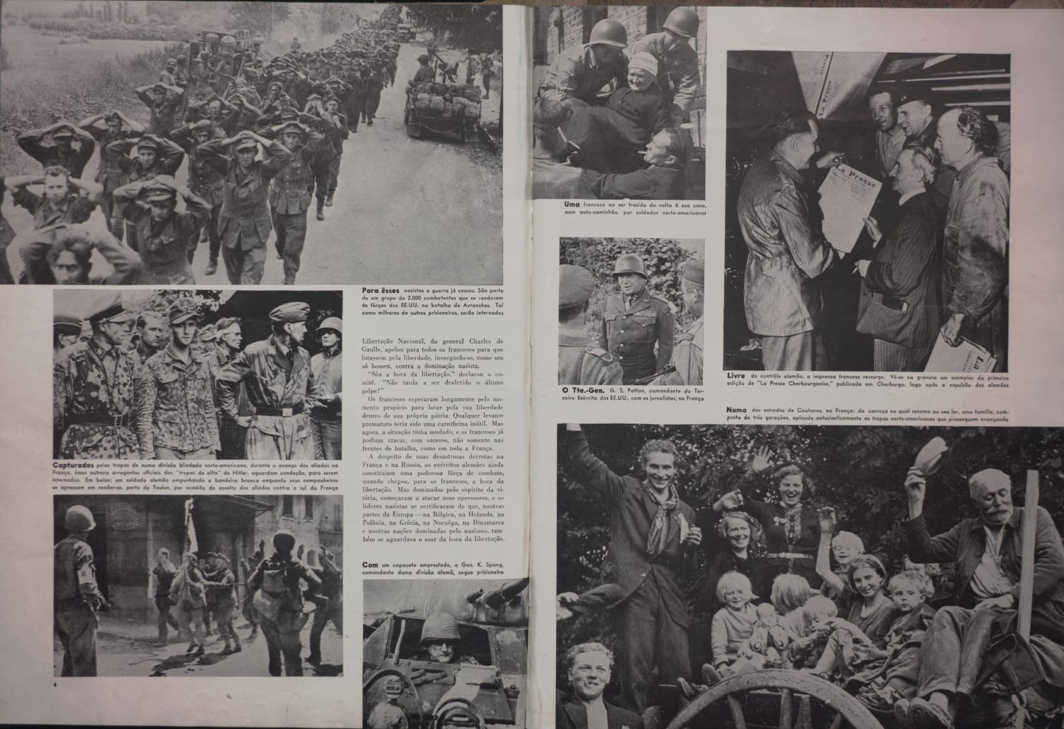 Soldados alemães capturados durante o avanço aliado no sul da França são conduzidos como prisioneiros de guerra.