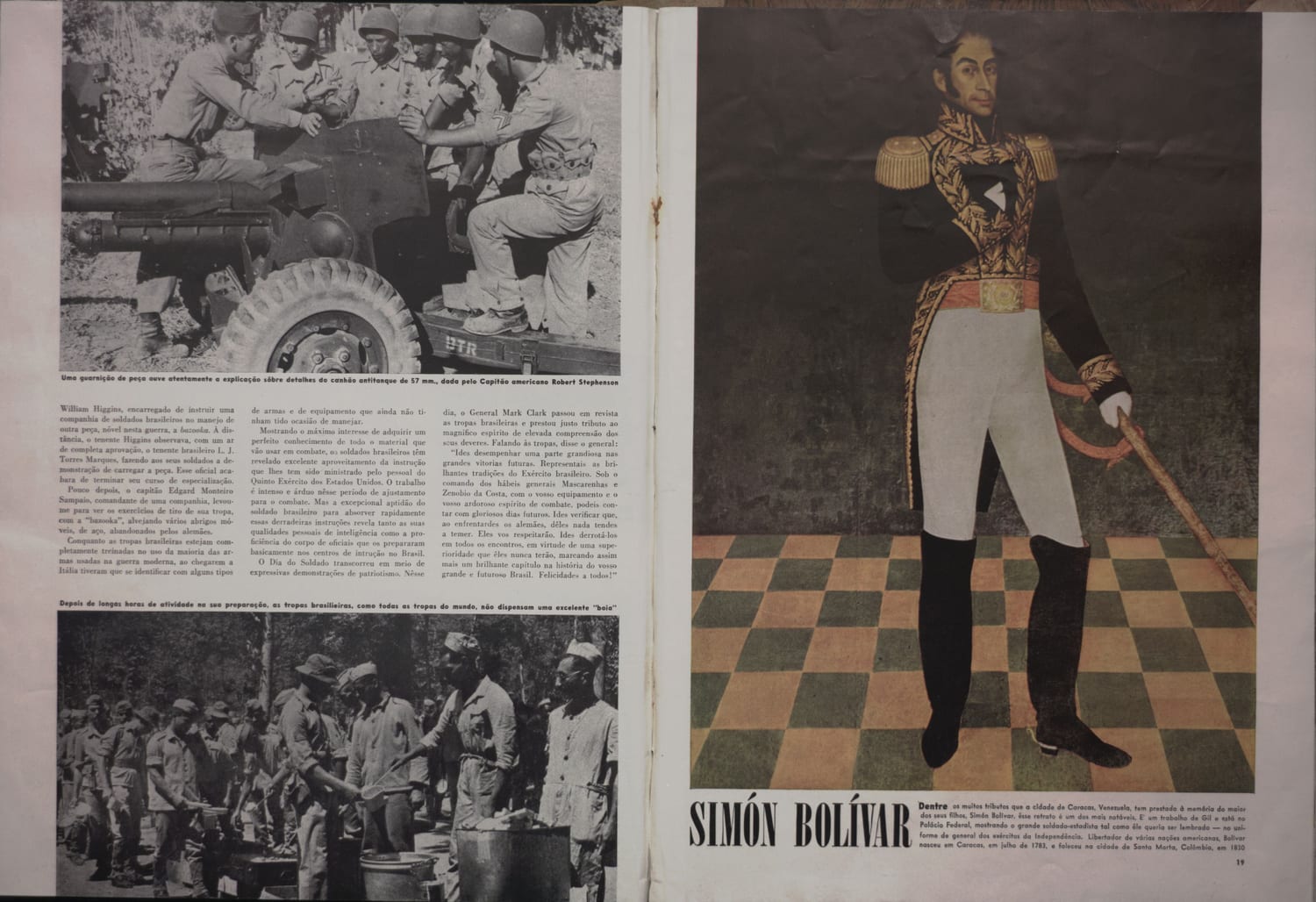 Soldados brasileiros recebem treinamento com canhão antitanque de 57mm ministrado pelo Capitão americano Robert Stephenson.