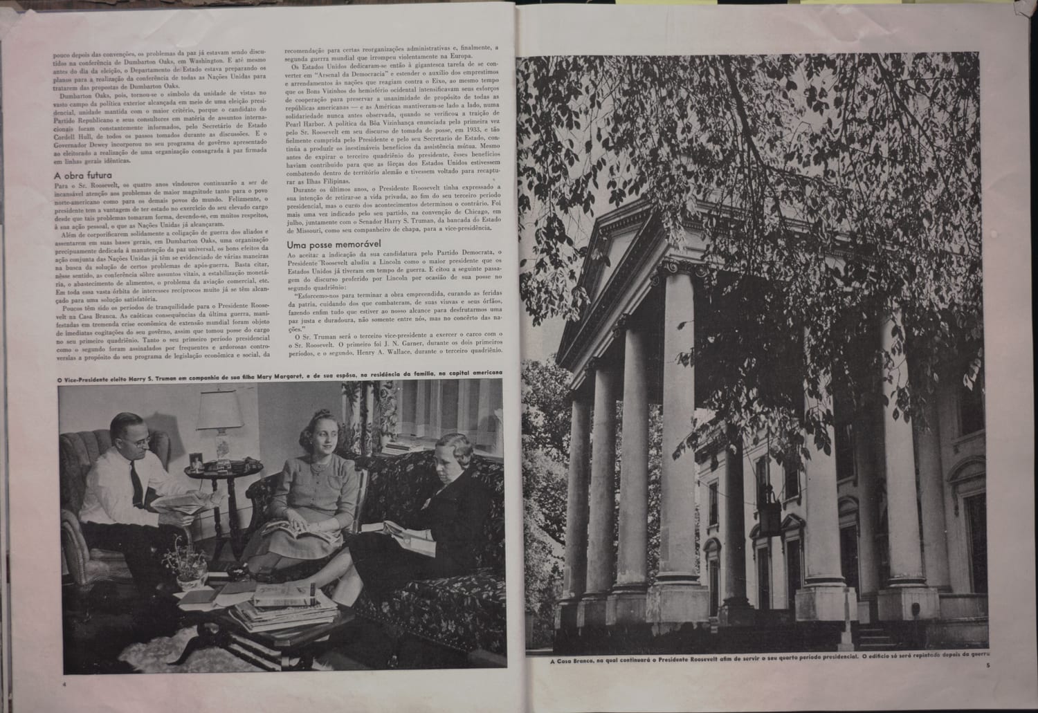 Fotografia do Vice-Presidente Harry Truman em reunião familiar em sua residência na capital americana.