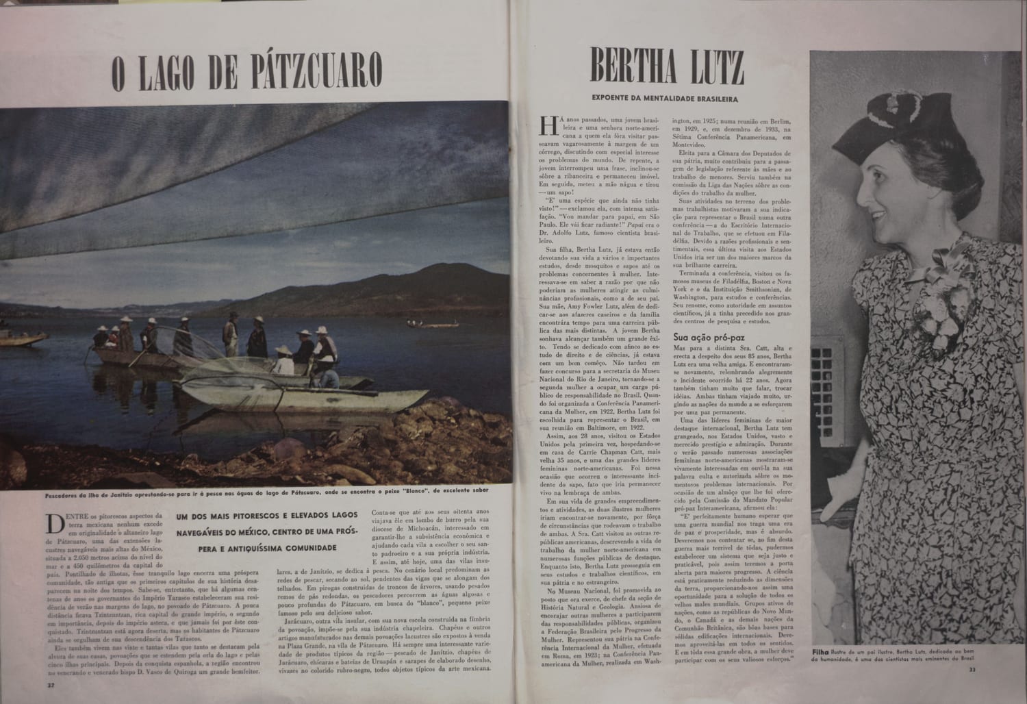 Imagem de atividade pesqueira no lago de Pátzcuaro com embarcações e pescadores.