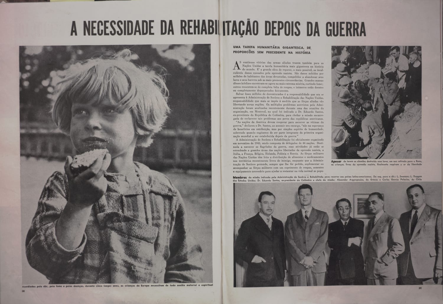 Imagem de criança européia necessitada durante o pós-guerra.