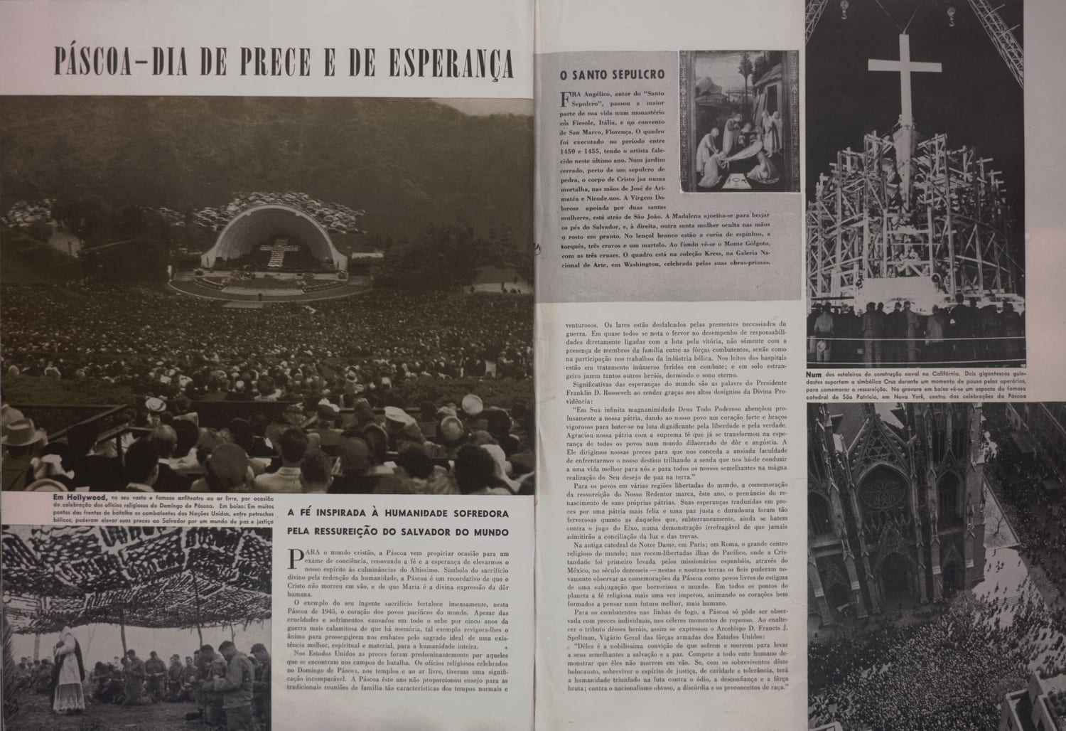 Grande celebração religiosa ao ar livre com multidão reunida em local campestre.