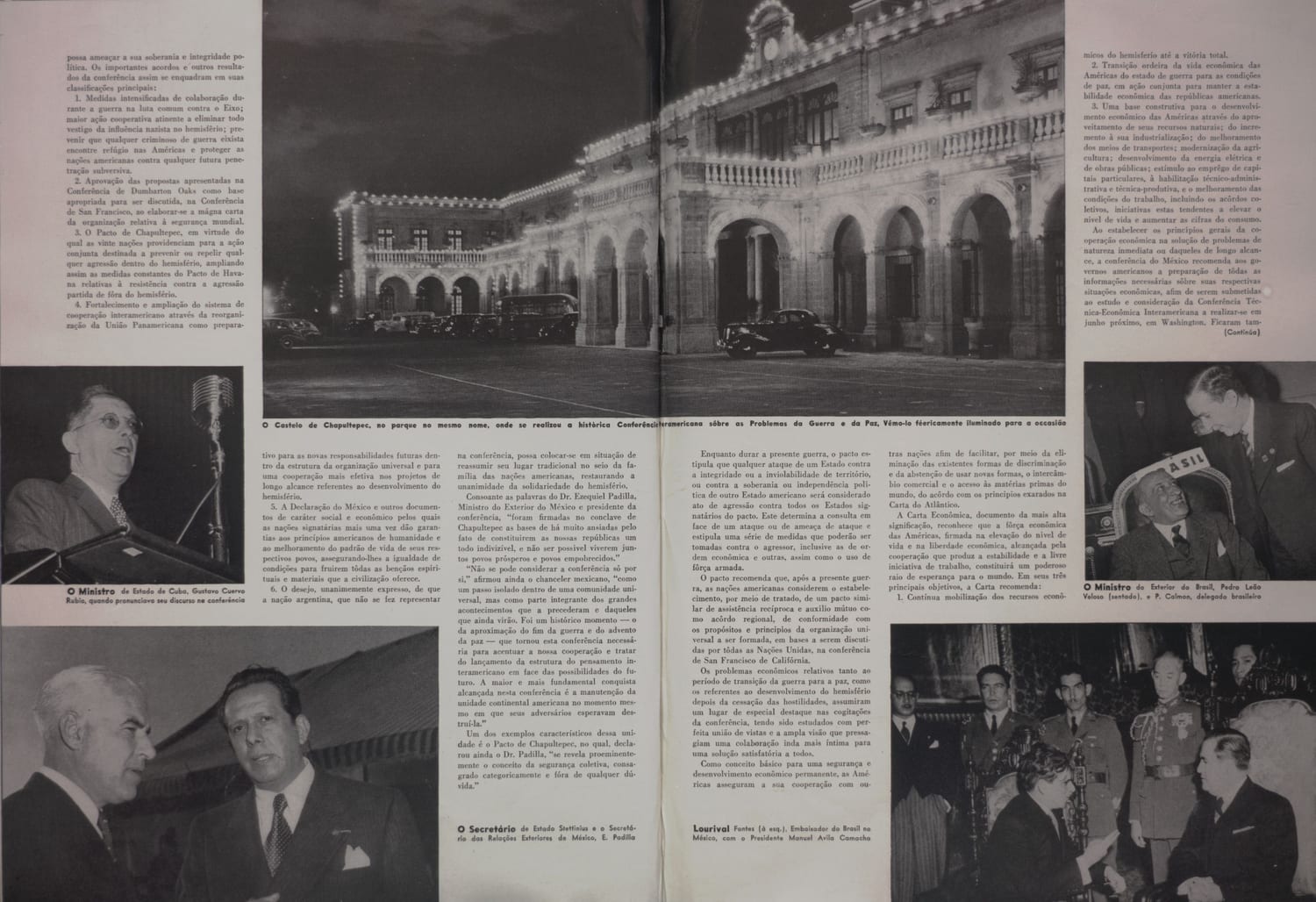 Fotografia do Castelo de Chapultepec, local da conferência interamericana.