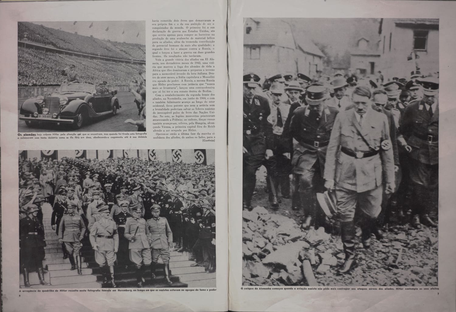 Comício em massa do Führer Adolf Hitler em Nuremberg documentando o alcance da mobilização pública nazista.