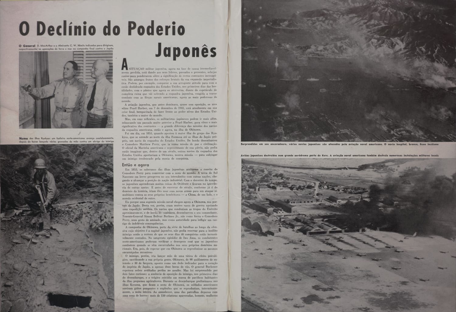 Imagem de dois oficiais militares em conversa, contextualizando a discussão sobre o poder militar japonês.