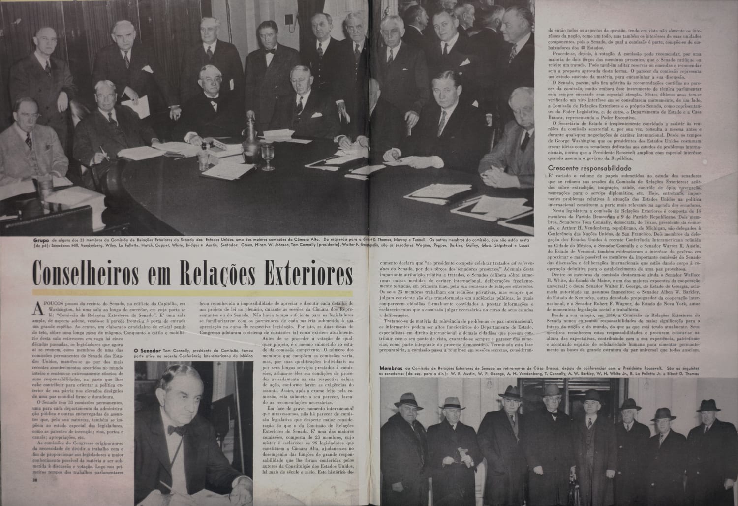 Fotografia do grupo de senadores norte-americanos membros da Comissão de Relações Exteriores em visita oficial.