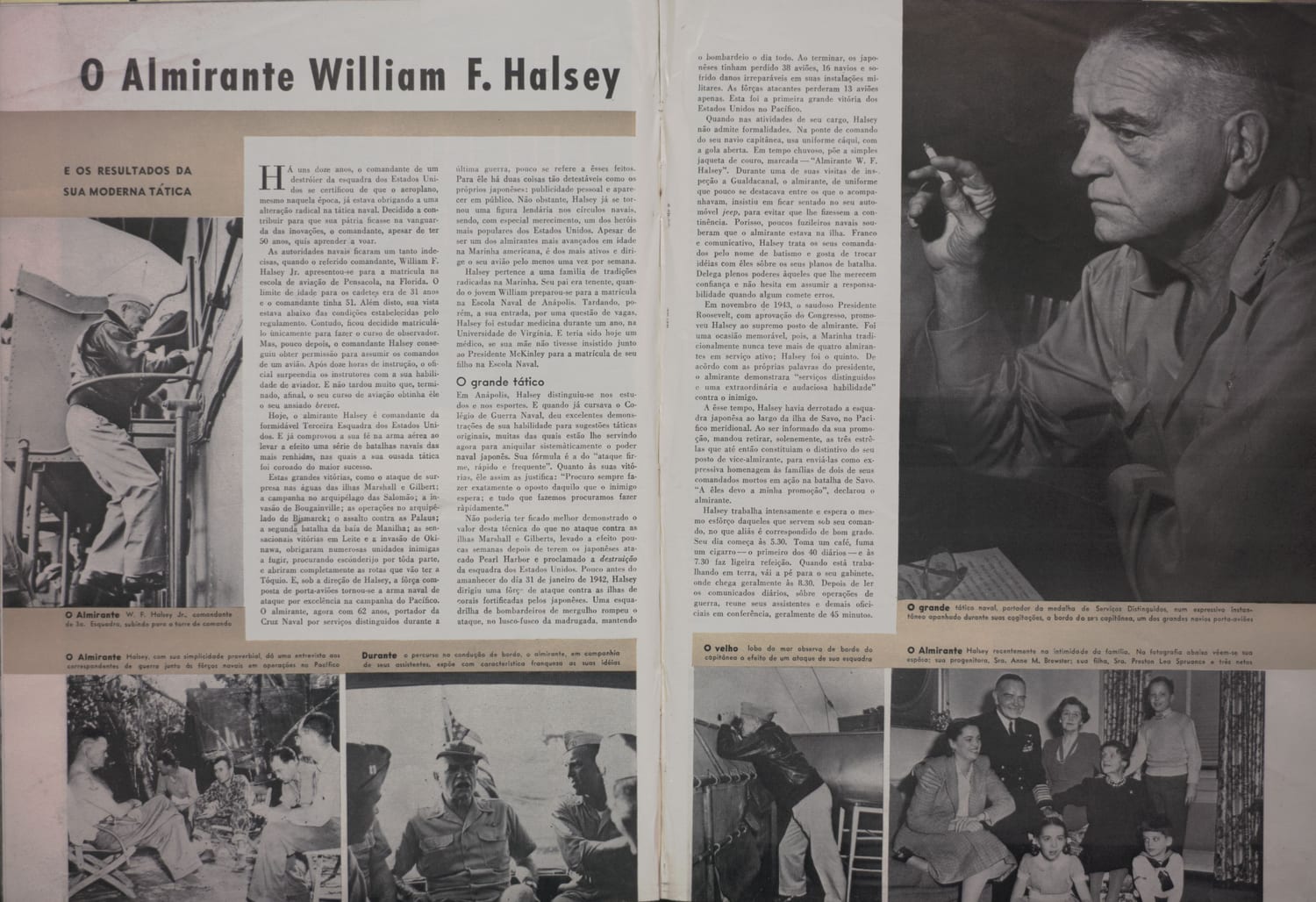 Fotografia do Almirante William F. Halsey em uniforme militar durante cerimônia de repouso