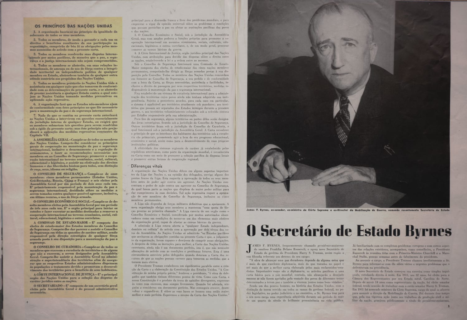 Fotografia de James F. Byrnes, Secretário de Estado e assessor da Corte Suprema.
