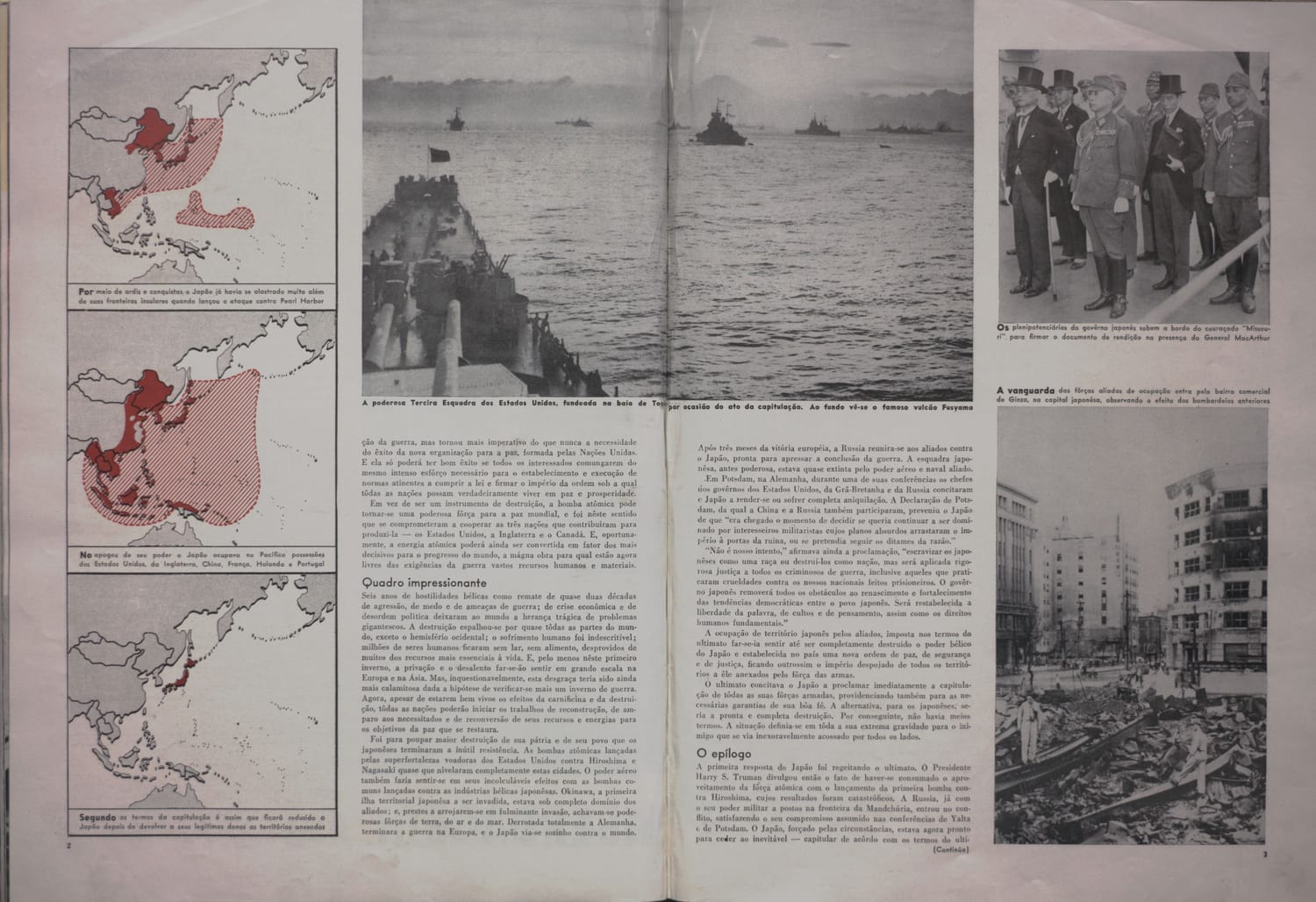 Fotografia de operação naval americana no Pacífico durante a Segunda Guerra Mundial.