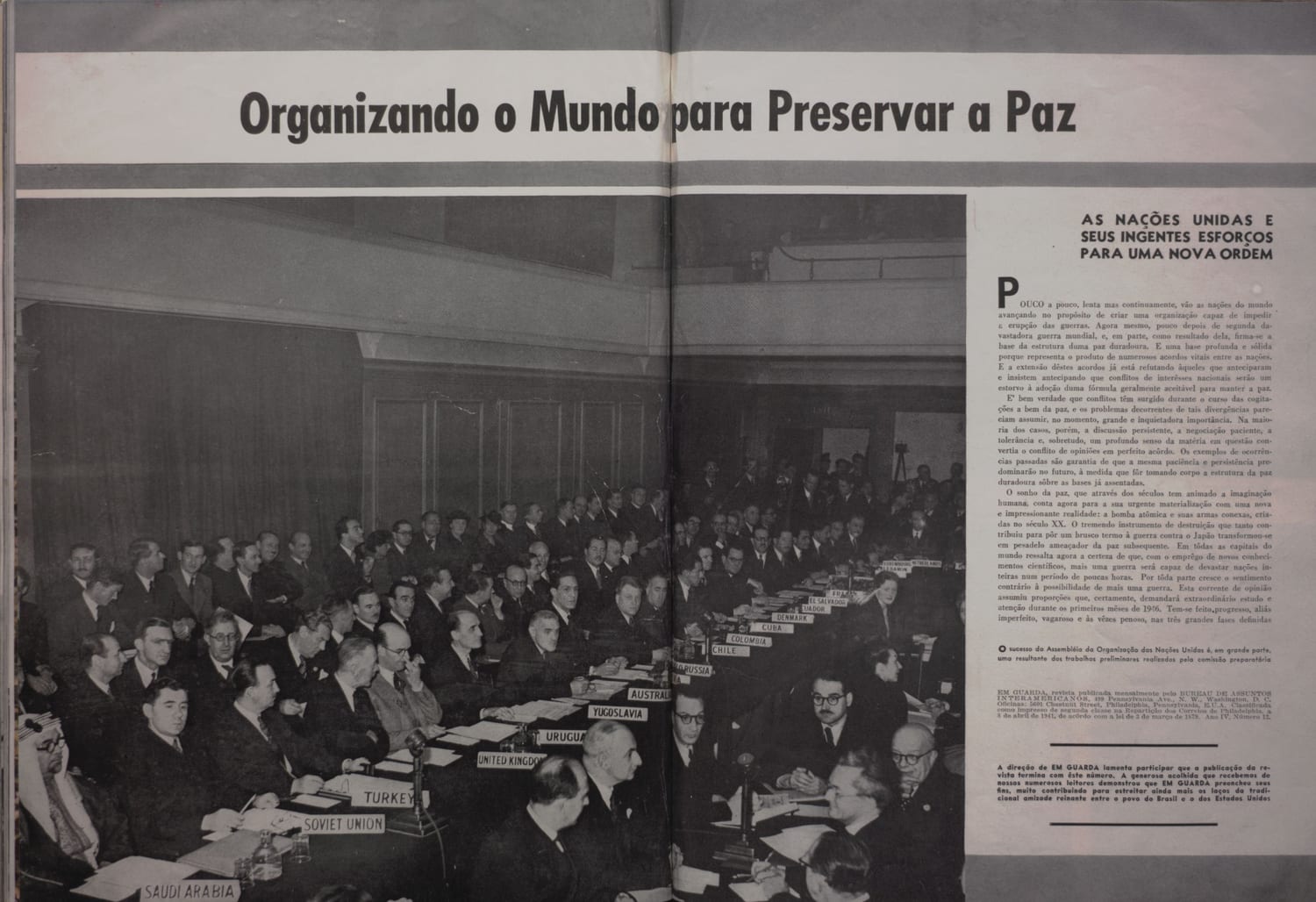 Imagem da sessão plenária da Assembleia da ONU com representantes de dezenas de países ao redor do mundo.