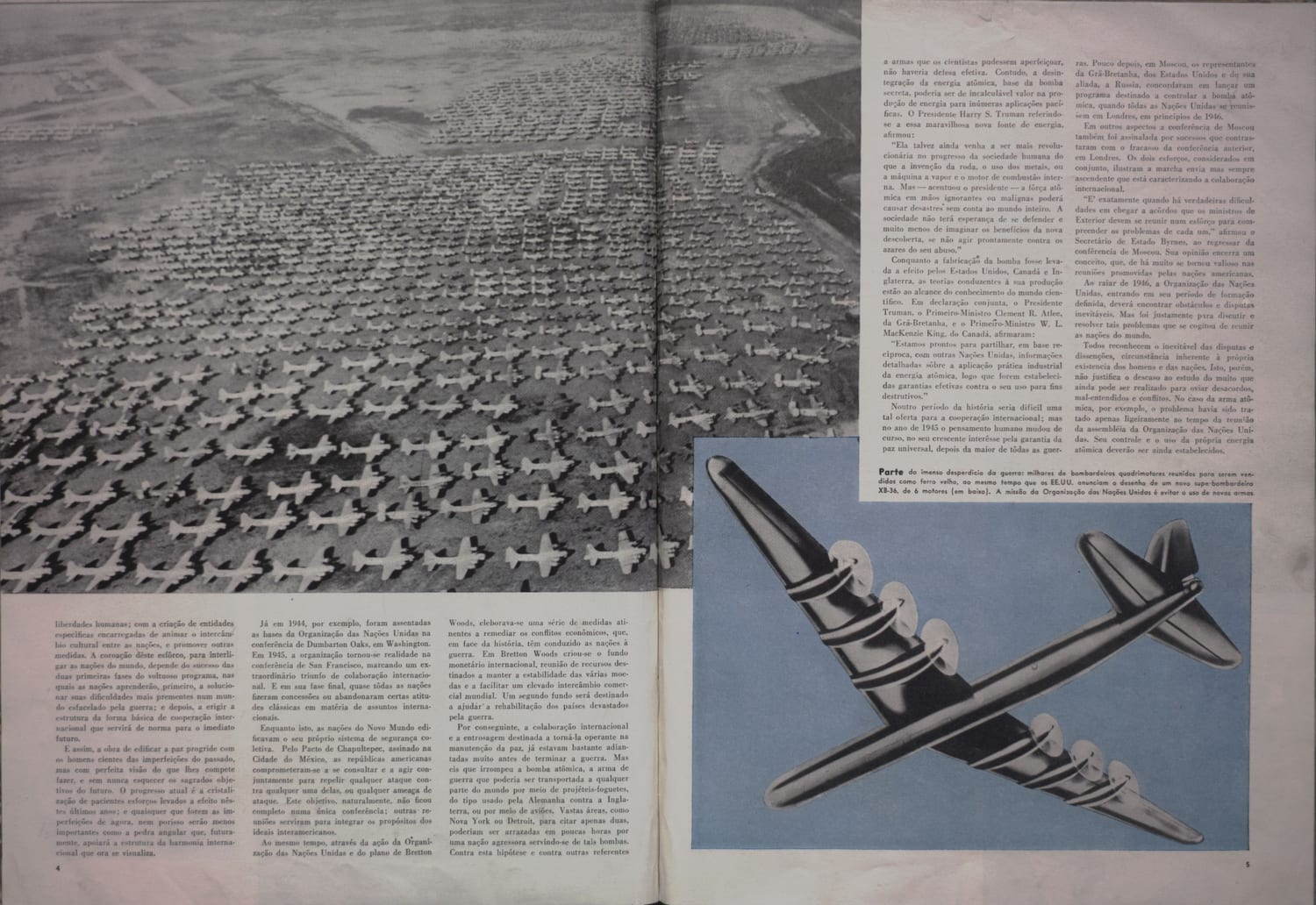 Fotografia aérea de imenso contingente de bombardeiros quadrimotores reunidos para serem vendidos como ferro-velho ao fim da Segunda Guerra Mundial.