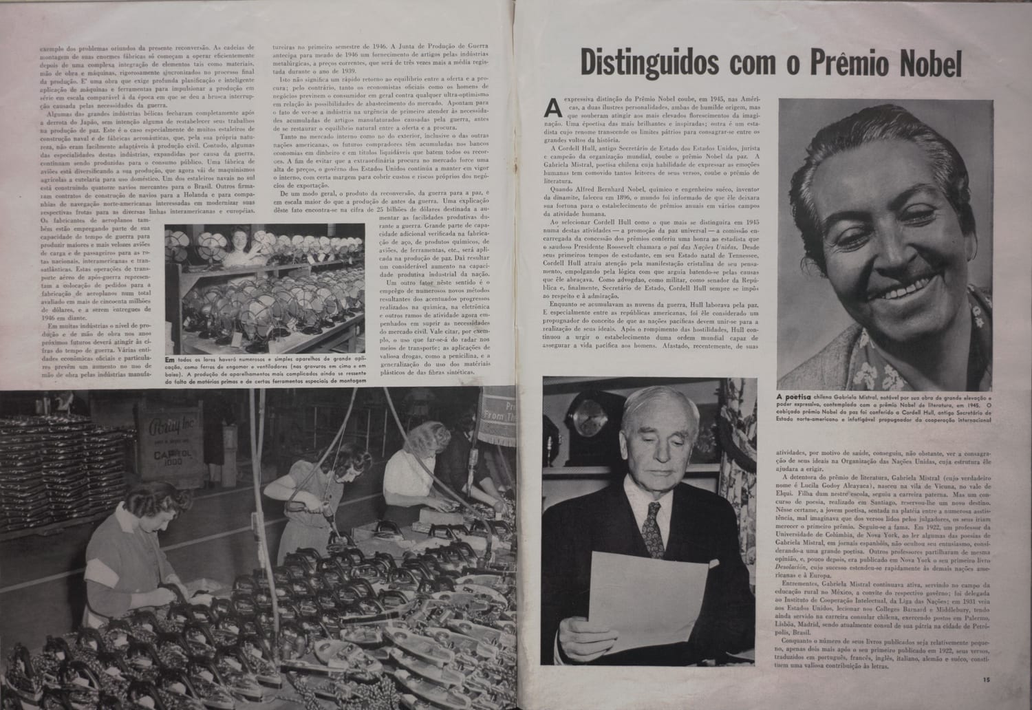 Fotografia de Gabriela Mistral, laureada com o Nobel de Literatura de 1945.