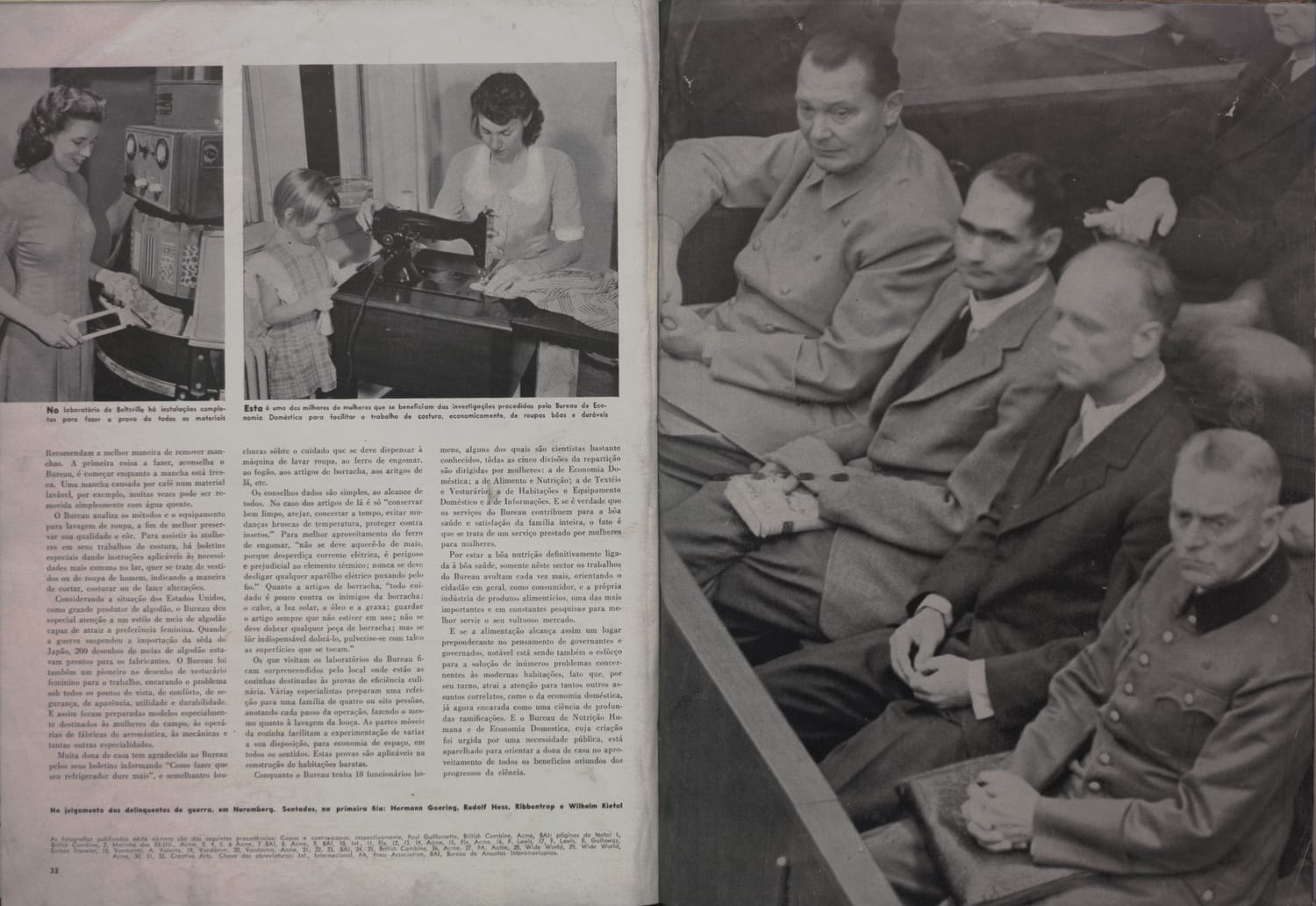 Fotografia de laboratório do Bureau de Economia Doméstica dos EUA em Beltsville, com mulheres testando materiais.
